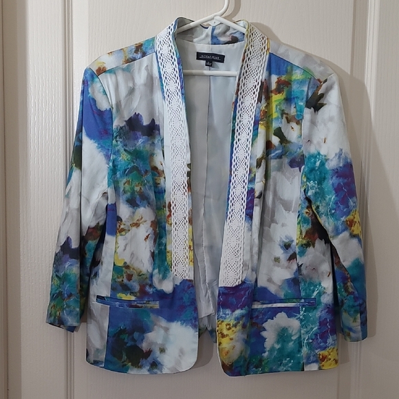 Notations Jackets & Blazers - NOTATIONS Multicolor Abstract Blazer Size L